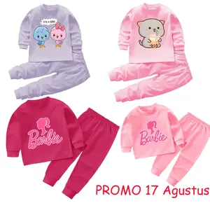 4Pasang Baju Tidur Anak Perempuan Bayi dan Balita Usia 0-4 Tahun Piyama Panjang