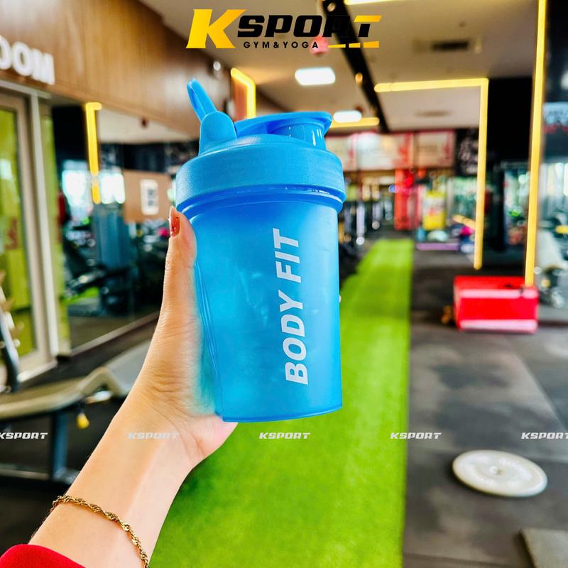 Bình Nước, Bình Lắc Whey Dung Tích 450ml Kèm Con Lắc Lò Xo, Bình Nước Thể Thao Chất Liệu PP5 Có Vạch Chia ml 3