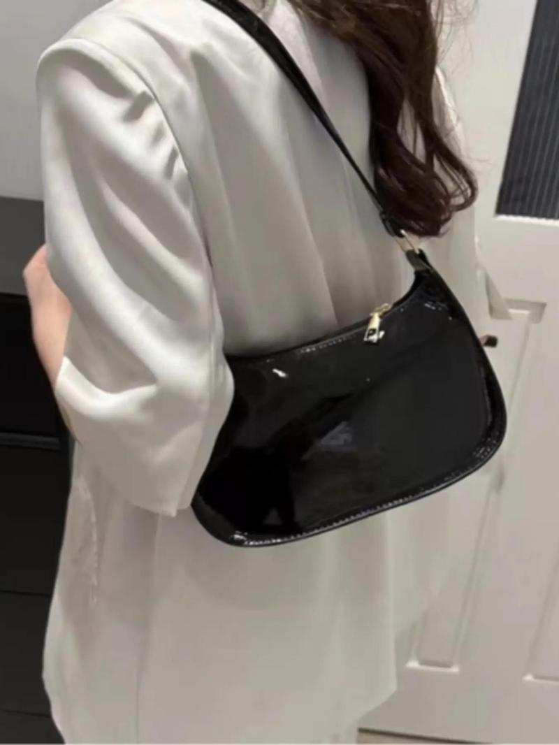 Product Introduction of Fashion Solid Color Shoulder Bag, Casual Versatile PU Leather Underarm Bag for Women, Trendy All-match Commuter Bag for Daily Used 3