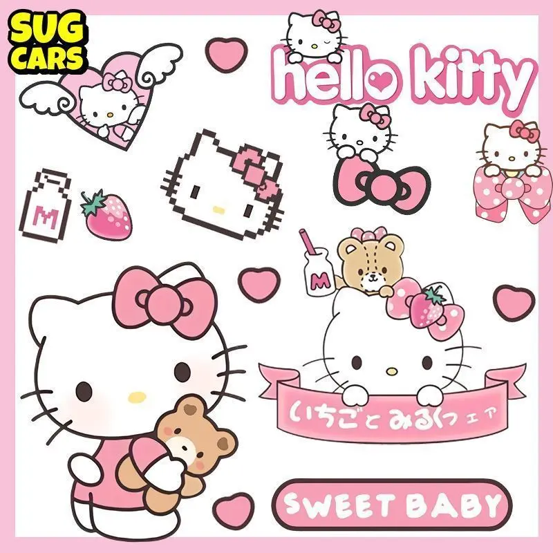 Hình Dán Chống Va Đập Hello Kitty, Hình Dán Hoạt Hình Kitty, Miếng Dán Ẩn Vết Xước Xe Hơi, Thích Hợp Cho Ô Tô Điện, Xe Máy, Mũ Bảo Hiểm, Nhãn Dán Trang Trí, Chống Thấm Nước, Mới Cho Năm 2025