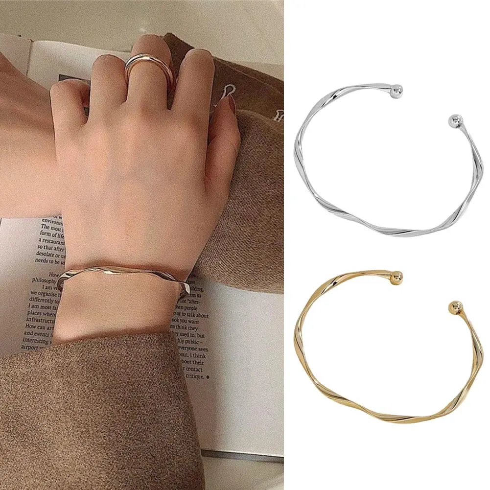1 Pcs Minimalist Alloy Bracelet Women Wrist Bracelet Women Simple Bracelet Birthday Gifts For O7F9