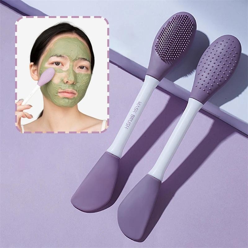 Cọ Silicone 2 Đầu Dùng Để Quét Mặt Nạ Tẩy Tế Bào Chết Vệ Sinh Da Tiện Lợi