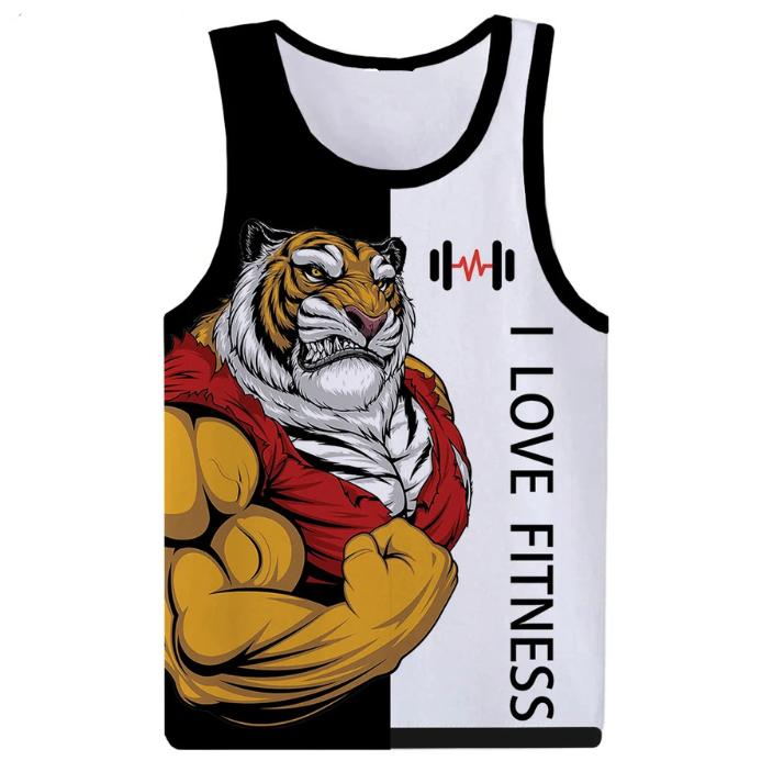 Product Introduction of 2025 New Animal Rottweiler Love Fitness 3D Printed Tank Tops Men's Sleeveless Vest Harajuku Streetwear Gym Bodybuilding Clothing 7
