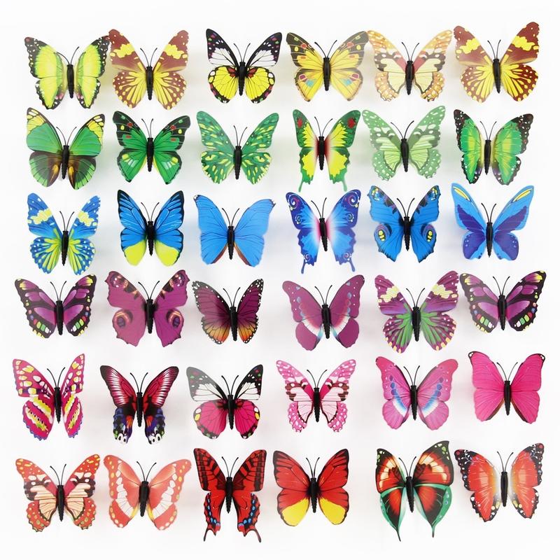 Cánh Bướm trang trí 3D kích thước 4cm6cm7cm Đủ Màu trang trí bình hoa phụ kiện decor S0029