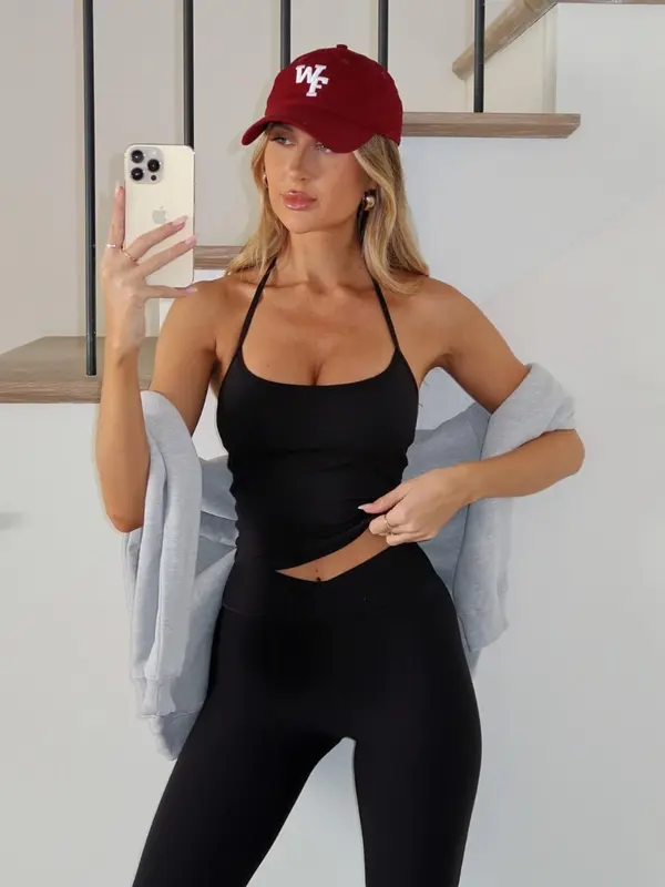 Women's Solid Color Halter Top & Pants Two-piece Set, Casual Fashion Cozy Breathable Two Piece Outfits for Daily Outdoor Wear, Ladies Clothes for Summer 2