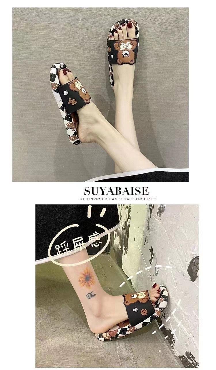 Product Introduction of Summer super comfortable cool slippers for women wearing cartoon cute girls, student nurses, outdoor home, indoor bathroom slippers 6