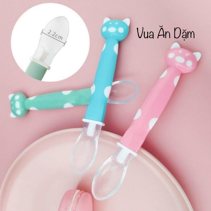 ( PHẢI MUA KÈM) Các loại Thìa ăn dặm silicon siêu mềm an toàn cho bé, thìa mèo 2