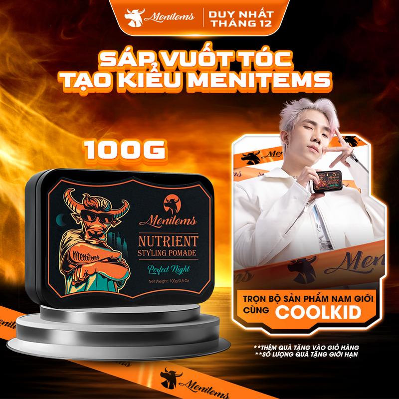 Sáp vuốt tóc Pomade Perfect Night Menitems 100g, giúp giữ nếp tạo kiểu tự nhiên, lưu hương nước hoa lôi cuốn - CD01