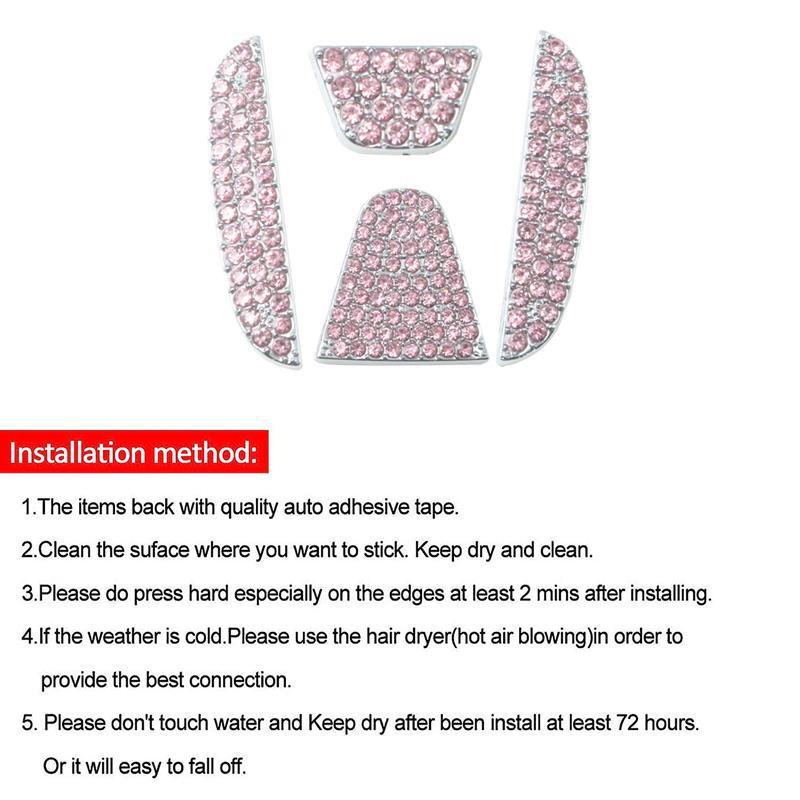 Product Introduction of Rhinestone Decor Car Steering Wheel Cover, 1 Set Car Steering Wheel Decorative Cover for Honda Civic Accord Insight Passport City Pilot CR-V HR-V XR-V UR-V Fit 10