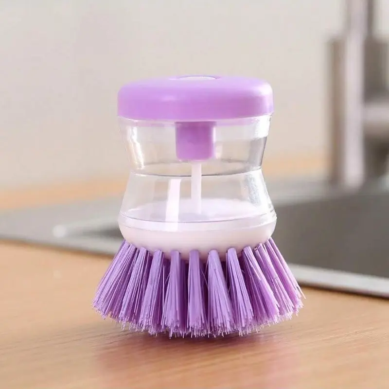 Press Type Automatic Liquid Dispenser Cleaning Brush, Multifunctional Dish Brush, Kitchen Cleaning Tool 0