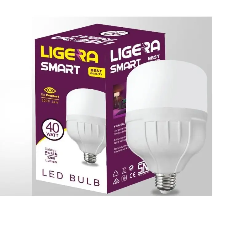 LIGERA Lampu LED LIGERA Smart Bohlam LED 20W 15W 10W 5W Bolham LED 1PCS PUTIH BOHLAM