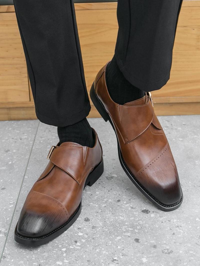 Product Introduction of Men's Business Formal Solid Color Dress Shoes, Fashionable Pointed Toe Shoes for Work Office, Male All-match Commuter Shoes for Daily Wear, Boy 6