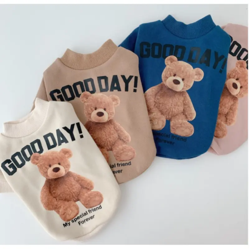 Dog clothes cat clothes cute bear style dress up clothes French bulldog Shih Tzu with Pocket