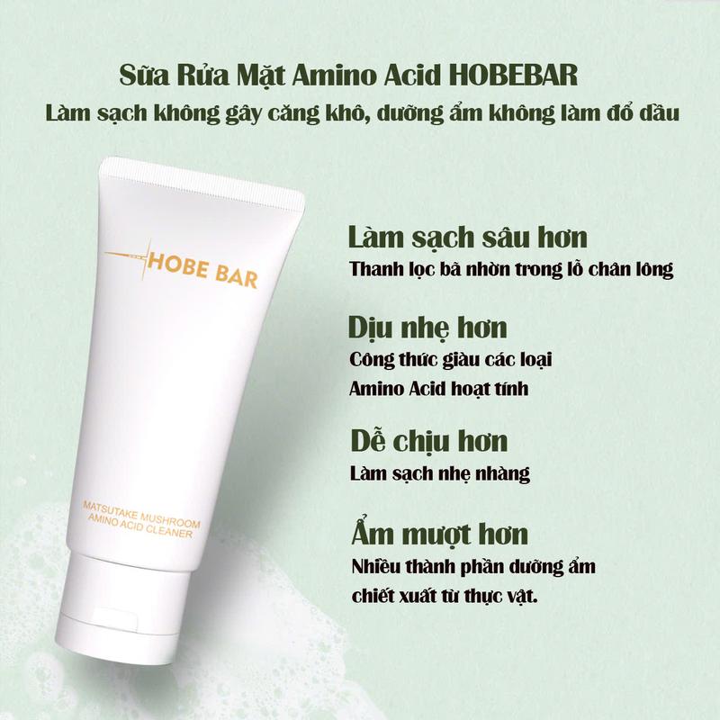 (4 TUÝP) Sữa Rửa Mặt Amino Acid HOBEBAR 50ml - Chăm Sóc Da Mặt, Làm Sạch Sâu, Kiểm Soát Dầu Và Da Nhạy Cảm, Dịu Nhẹ Lành Tính - Skincare sua ruam khô suaruamat su arua midu mỹ phẩm sữa  rửa  mặt  hobe  bar srm hadalabo 1