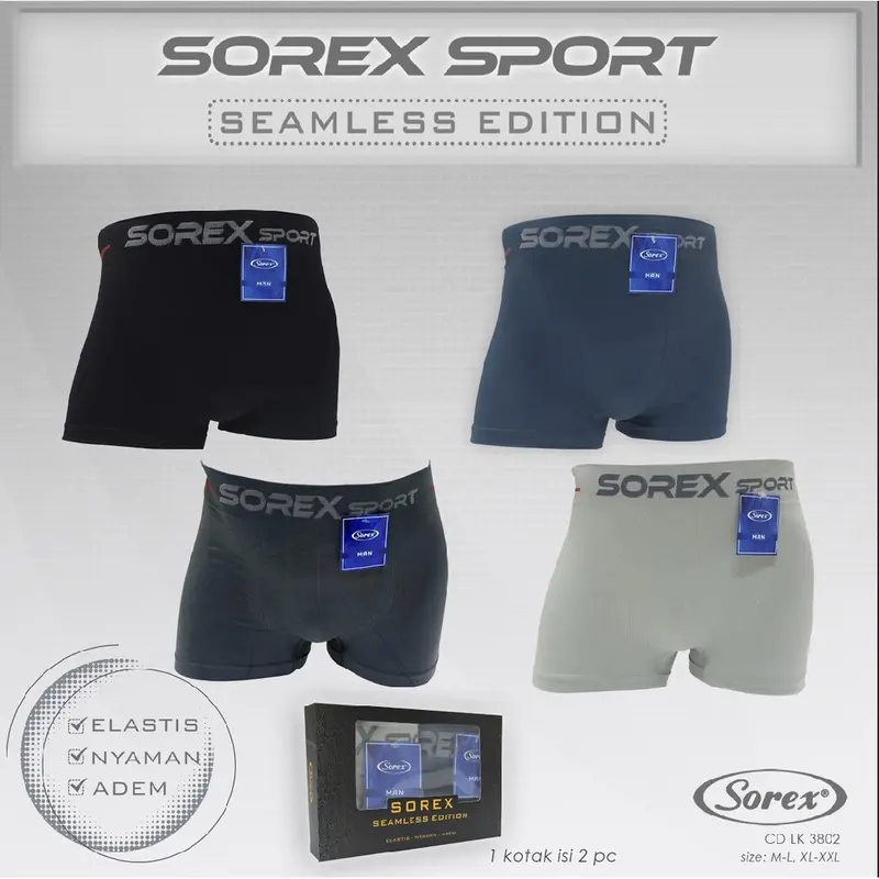 CELANA DALAM SOREX PRIA BOXER M3802 BEST SELLER 3802 3804 1