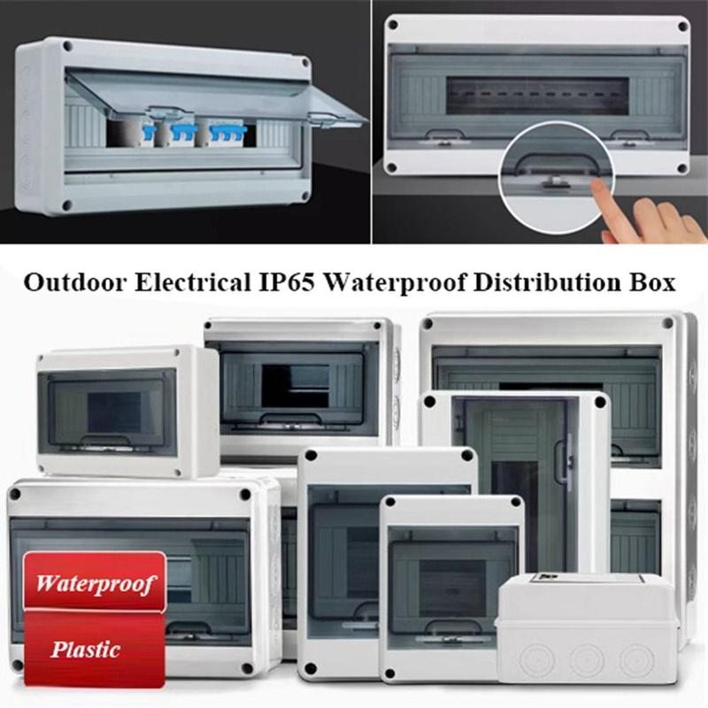 HT Series 12-Way IP65 Waterproof Junction Box – Outdoor Plastic Electrical Distribution Box With Lock (PC Material)