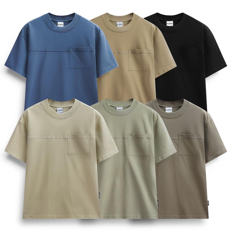 Áo Thun Trơn Pocket Unisex Relaxed Fit Premium Cotton 260gsm ELENTS ESST058