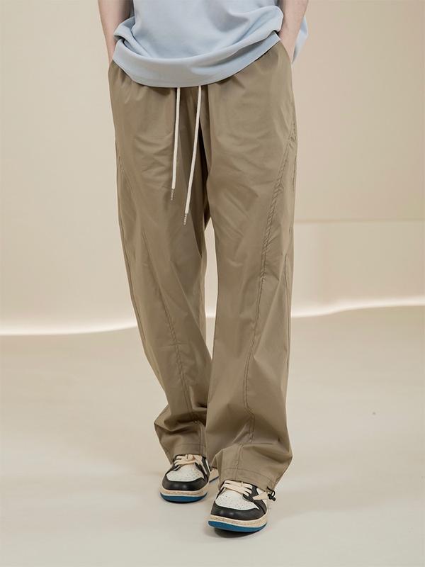 Quần Vải Dù Ống Rộng Có Dây Rút Pants Unisex Menswear Nam