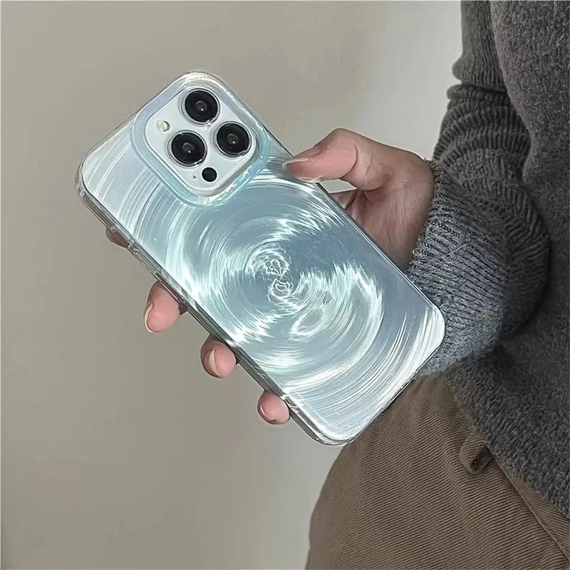 Mixed Color Swirl Pattern Phone Case, Decorative Phone Protector Cover, Phone Accessories Compatible with iPhone 11 12 13 14 15 16 Pro Max, Casing 4