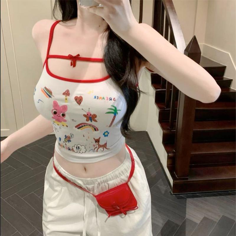 Áo Yếm Không Đường May, Hàng Mới Về, Thiết Kế Graffiti, Dễ Phối Đồ, Lưng Đẹp, Có Đệm Ngực Tích Hợp, Thoải Mái Và Thuận Tiện, Thích Hợp Cho Mùa Hè, Đồ Lót Nữ