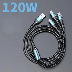 Kabel Data Pengisian Cepat 3-in-1 Antarmuka USB & Tipe-C Dukungan Pengisian Cepat Garansi 1 Tahun Kualitas Terbaik