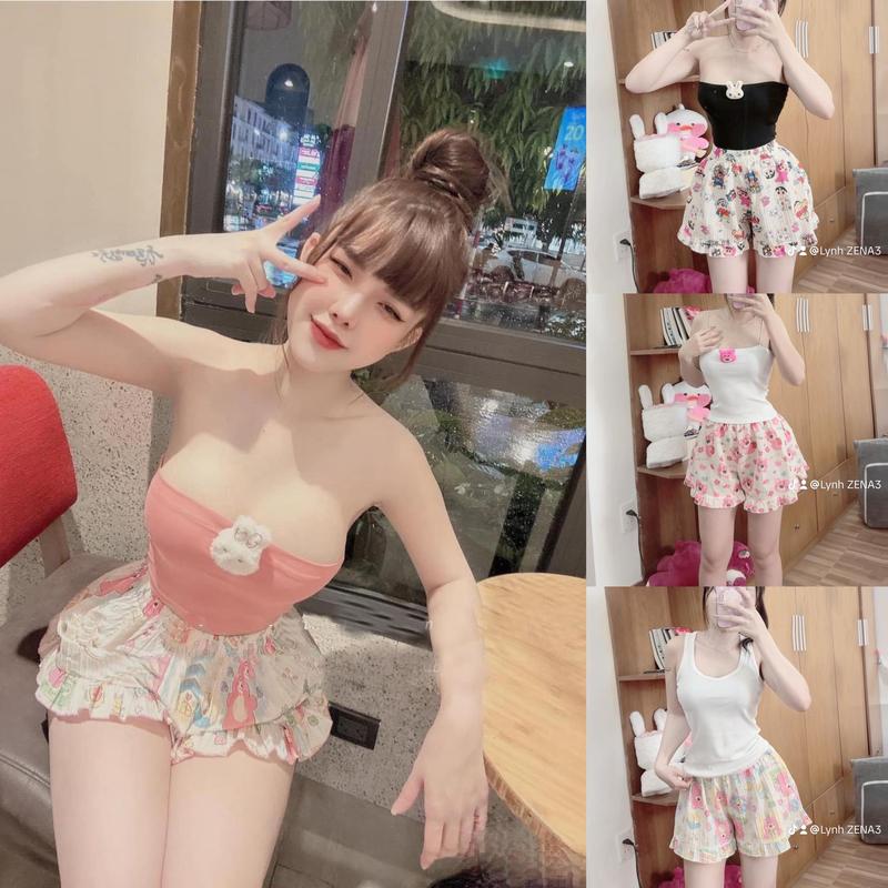 (khong   KÈM  GẤU) SET  ÁO  QUÂY  +QUẦN  VIỀN   BÈO  DỄ  THƯƠNG_LZ189 1