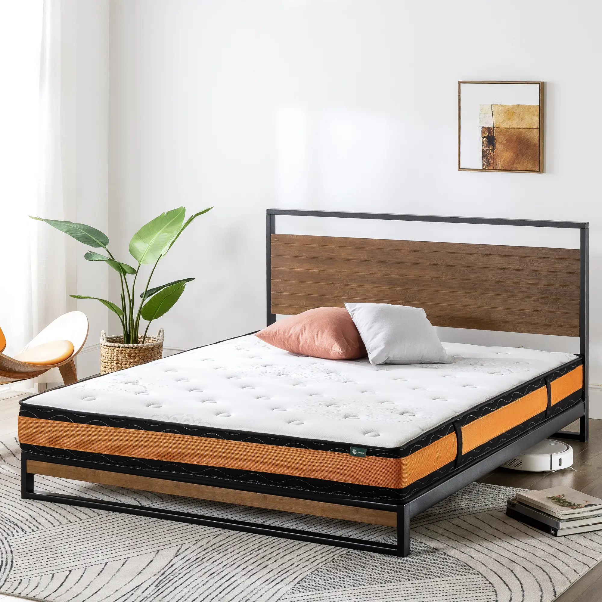 Nệm Lò Xo Độc Lập Zinus Foam Mát Trà Xanh Thế Hệ Mới