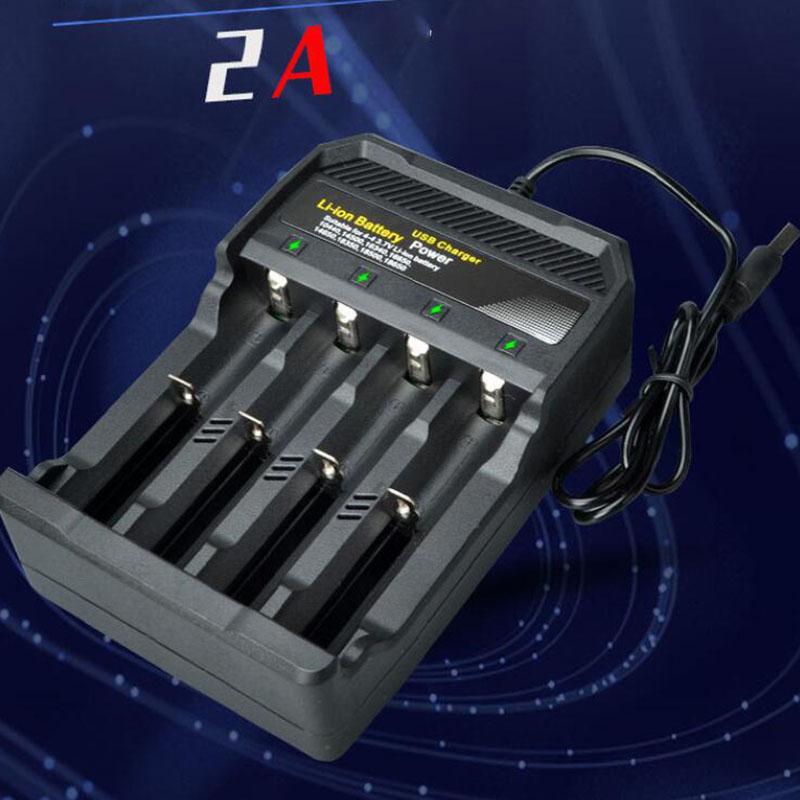 Product Introduction of Lithium-ion Charging Plug USB Ports 14500 16340 18350 18650 Li-ion Battery 4 Slots Charger Adapter F2SG 86
