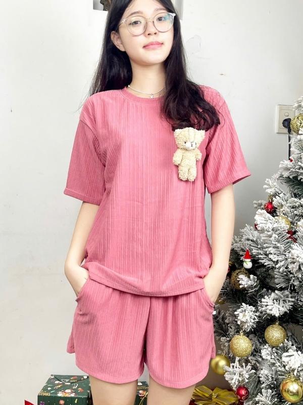 Set Đồ Bộ Nữ Mặc Nhà Thun Xốp Nhật, Mềm Mại, Thoáng Mát, Thấm Hút Mồ Hôi - Set Đồ Bộ Đùi Nữ Mặc Nhà Bigsize Áo Women Top 3
