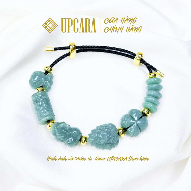 Vòng đeo tay hồ ly tỳ hưu lu thống ngũ điếu cỏ bốn lá túi tiền lam ngọc chuẩn a mệnh thuỷ mộc hoả thổ kim UPCARA