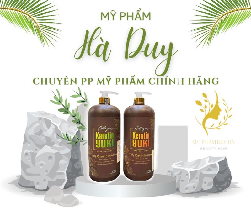 Cặp Dầu Gội Xả Collagen Keratin YUKI Giảm Rụng Tóc, Kích Mọc Tóc, Phục Hồi Tóc Hư Tổn Gội Đầu
