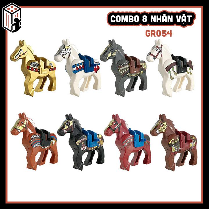  Ngựa Tam Quốc Đồ chơi Combo 8 Ngựa Giá rẻ Mô hình Lắp ráp Ngựa Chiến Tam Quốc GR054 