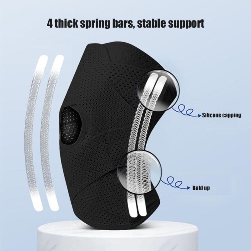 Product Introduction of Prevent  Breathable Fitness Running Spring Supports Climbing  Sports  Knee Brace Strap Knee Pads Suitable For Basketball 6