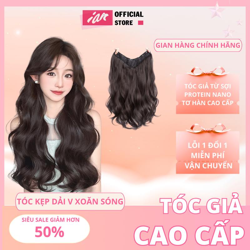Tóc Kẹp Dải Phím Ngang - Tóc Kẹp dải xoăn sóng cao cấp- Tóc giả kẹp nửa đầu Women Wig