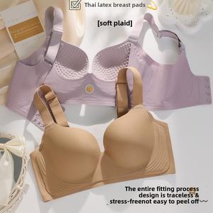 Áo Ngực Thu Nhỏ Ngực Lớn, Ngoại Cỡ, Chất Liệu Cao Su, Không Dây, Hỗ Trợ Bên, Liền Mạch, Thiết Kế Chun, Dành Cho Phụ Nữ