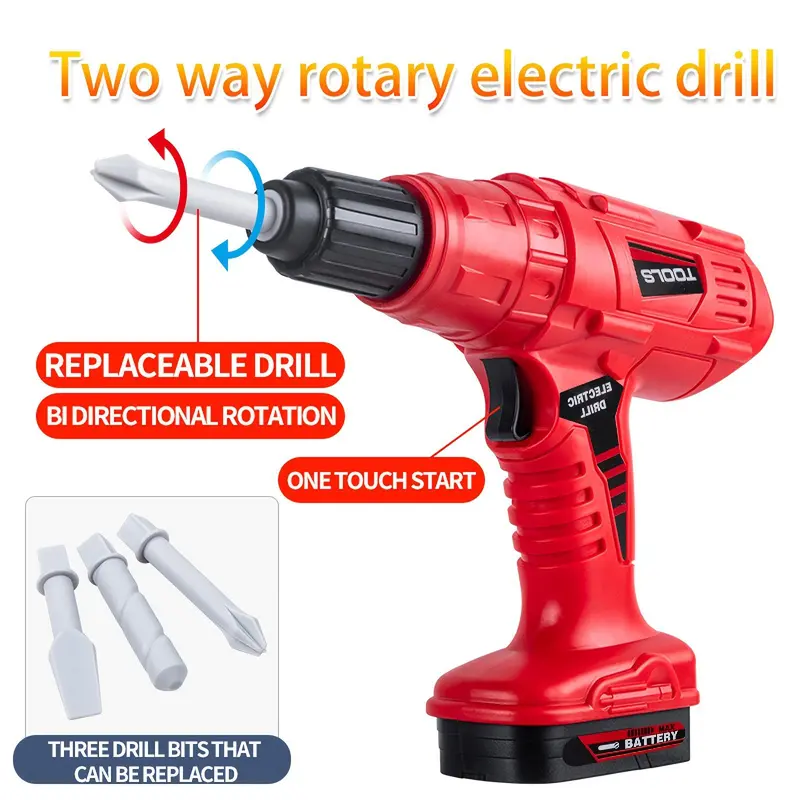 Children's Toolbox Toy Set, 42pcs Simulation Repair Tool Set, Electric Drill Screwdriver Play House Toy for Kids 6