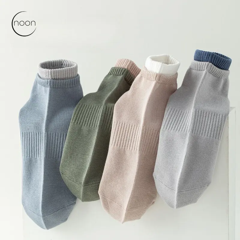 NOON (ha-joon) Kaos Kaki Pria Korea Ankle Socks Mata Kaki Pendek Cowok Semata Kaki Sneakers Kerja Kantor Sekolah Korea Gym Sports Badminton Olahraga Casual Sepak Bola Basket Keren Keninian Casual Kasual Pria Wanita Import Impor 3