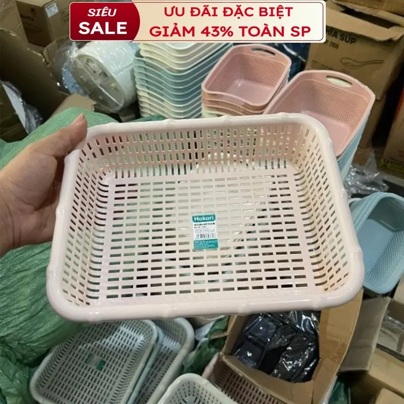 ( giá sỉ) Rổ Vuông Đốt Trúc ,rổ nhựa vuông đốt trúc đẹp có nhiều kích thước 3