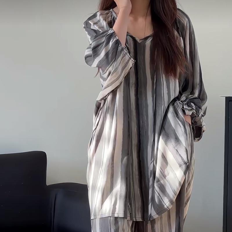 Hi Mia's Shop | [High Version] Cotton Silk Spring and Summer Pajamas ...