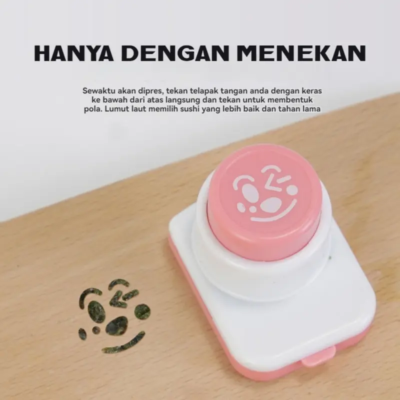 Nori Puncher Alat Pemotong Nori Rumput Laut Untuk Membuat Sushi / Cetakan Pemotong Onigiri Sushi / Nori Puncher Bento Pemotong Rumput Laut Cutter Cetakan Seaweed Food Molder Shaper Bekal Mold 4