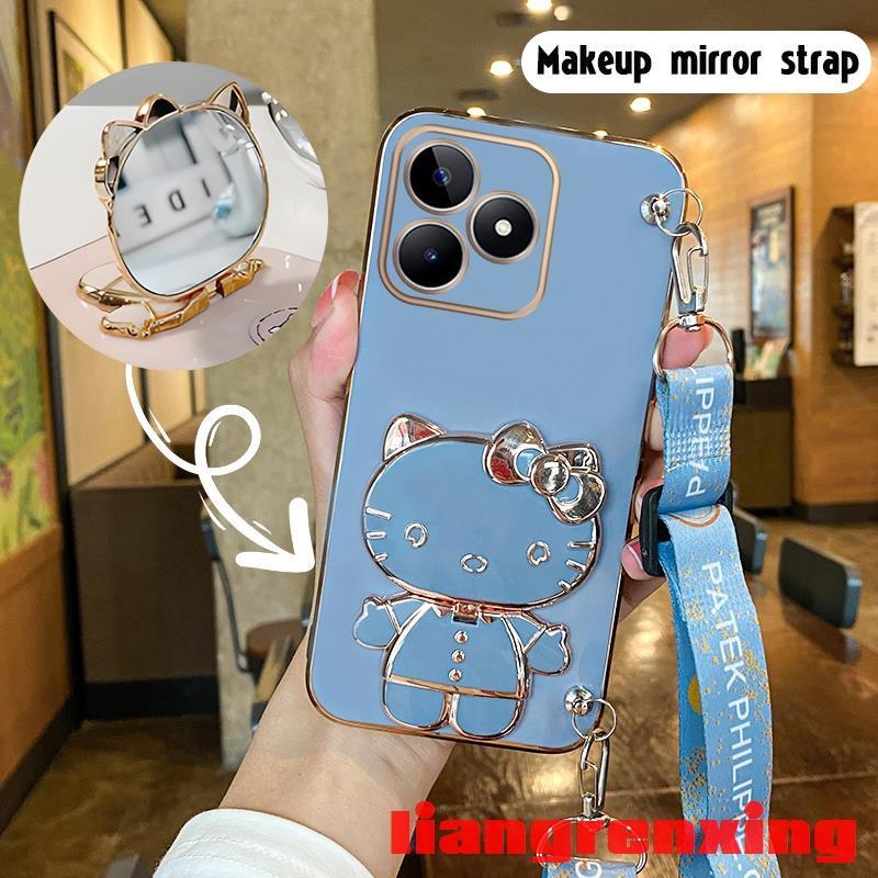 For ốp lưng Realme C53 5G Realme C51  Realme Note 50 Ốp ốp Mềm, Ốp Chống Sốc Silicon, Thiết Kế Mới, Dây Đeo Cổ Yếm Dây Đeo Ba Lô Có Giá Đỡ, wdktm01, Dành Cho Bé Gái 2