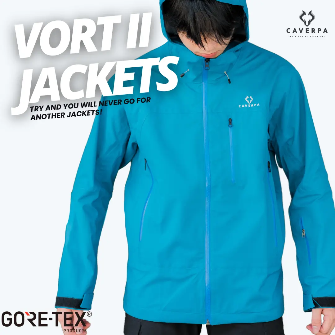 Jaket Gunung Outdoor Caverpa Vort II Windbreaker Waterproof Anti Air Cepat Kering