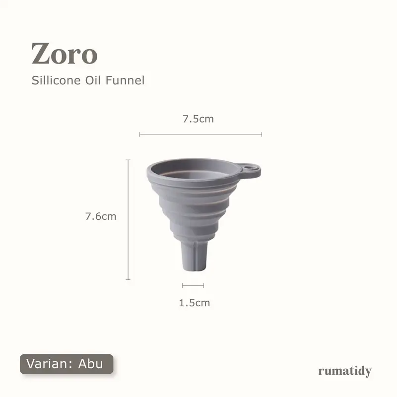 ZORO Corong Minyak Silikon Corong Lipat Air & Minyak Silicon Serbaguna Funnel Portable Foldable COKI Multifungsi Putih Silicone Kitchenware 6
