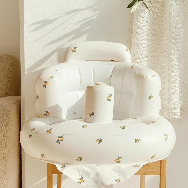 Baby's First Chair, 1 Count Cozy Inflatable Baby Sofa, Cute Animal & Plant Pattern Baby Learning Seat, Foldable Baby Shower Chair for Baby Boys and Girls, Stocking Fillers, Birthday Gifts, Baby Furniture, High Chair 3