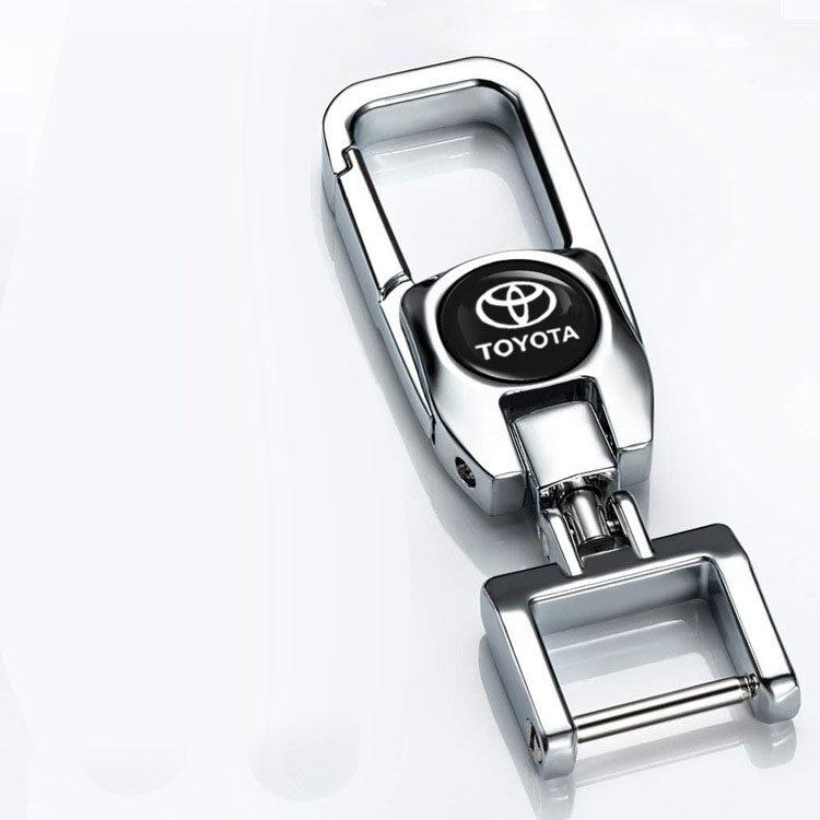 Product Introduction of 1 silver car keychain personalized creative anti-lost high-end car key ring key rope chain suitable for Toyota Corolla Avalon RAV4 Prius Allion Camry Highlander 5