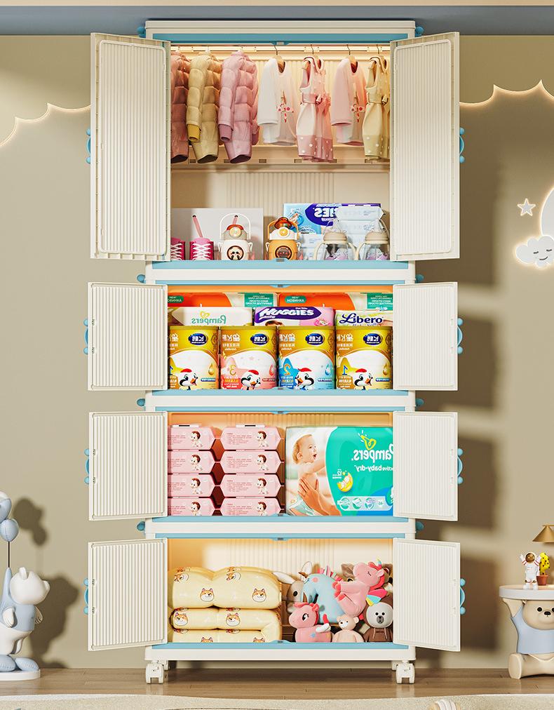 Product Introduction of Household Wardrobe Installation-Free Clothing Storage Cabinets Open Door Foldable Transparent Storage Box Multi-Layer Plastic Locker Organiser 1