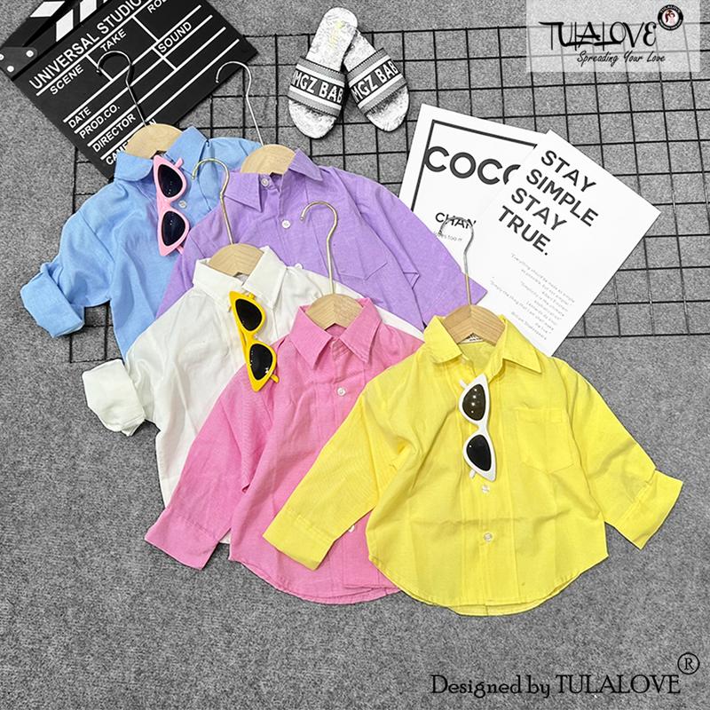 Áo Sơ Mi Cho Bé Gái Vải OXFORD Chất Lượng Cao Lên Form Cực Xinh Áo Đi Học Cho Bé Gái Tulalove