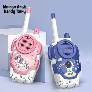 BabyToys Mainan Anak Handy Talky Wireless Walkie Talkie 2pcs Jarak 50 sampai 100 Meter Edukasi Kids Biru Pink Ht