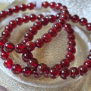 Gelang Dark Orange Garnet / Crystal Healer / Gelang Kesehatan *HQ