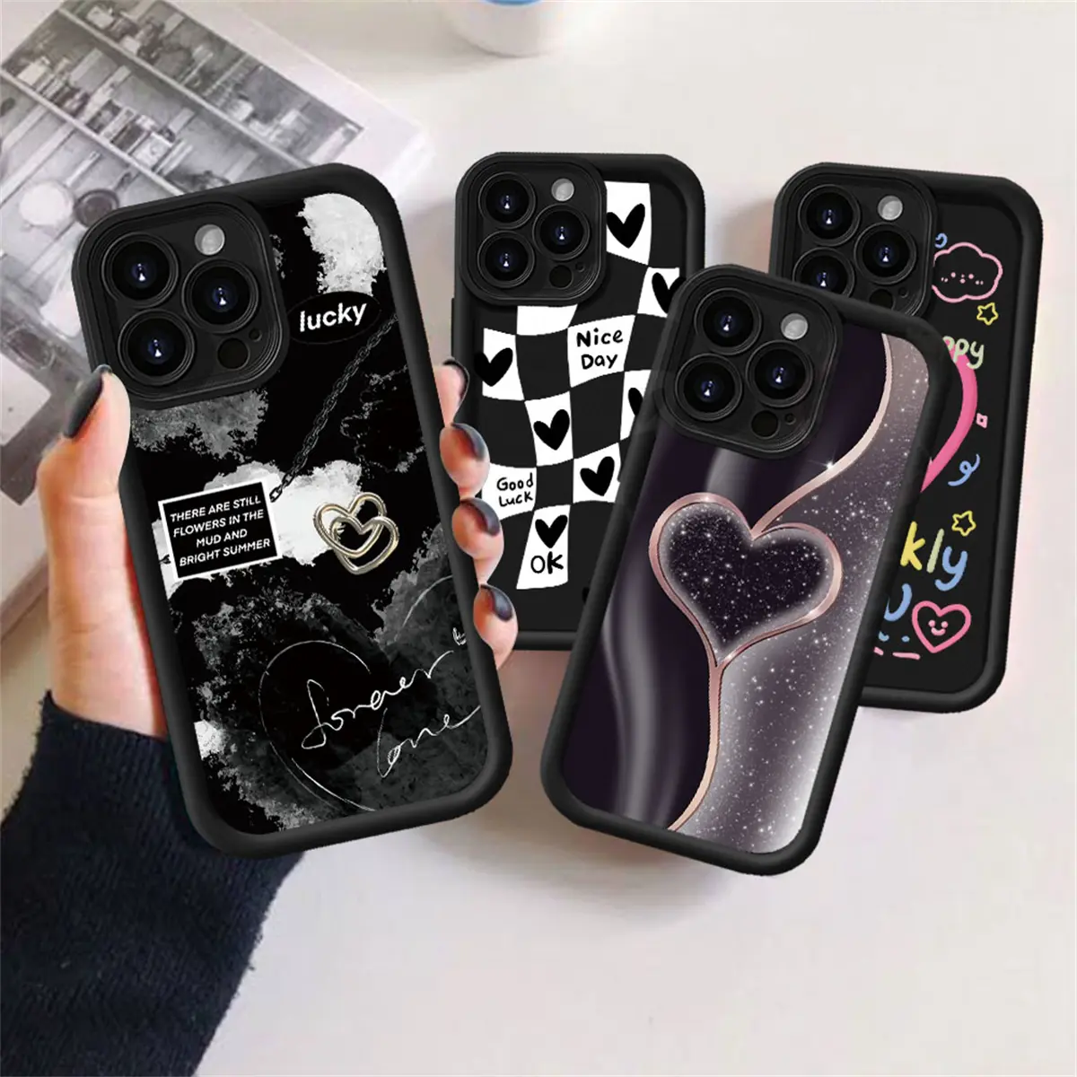 Casing Untuk hp Realme Note 60 C63 C61 C65 C75 Note 50 C51 C53 C67 C21Y C55 C15 C35 C30 C31 C20A C11 2021 Realme 10 11 9i 8i 6i 5 7i C30s C17 Narzo 50A Good Luck Love Heart Ring Nice Soft Case
